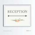 thumbnail image 1 of Andaz Press Panneaux Directionnels pour Mariage et Fête, Imprimé de Roses Florales, 8,5 X 11 Po, Recto Verso, Réception avec Grande Flèche, Lot de 1, Sans Cadre, 1 of 4