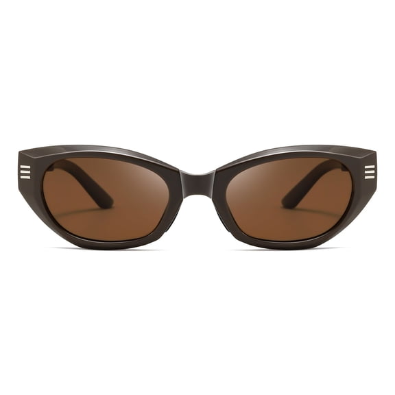 Ticikt Retro Oval Foldable Polarized Sunglasses Women 90s Cat Eye Vintage Travel Driving Beach