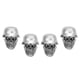 thumbnail image 4 of Juego de 4 tapones para válvula de neumático de casco, tipo calavera, con anillo de goma, universales, para coches, bicicletas, SUV, camiones, bicicletas y motocicletas, color plateado., 4 of 14