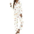 thumbnail image 5 of KKBOTIVE Valentines Pajamas for Women - Floral Print Pajama Long Sleeve Comfortable Loungewear Sleepwear For Cozy Nights And Relaxing At Home Soft Breathable Fabric ( White-3 Size: XXL ), 5 of 5