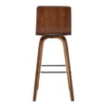 thumbnail image 3 of Vienna 26" Swivel Counter Stool in Walnut Wood Finish with Gray Faux Leather - Set of 4, 3 of 5