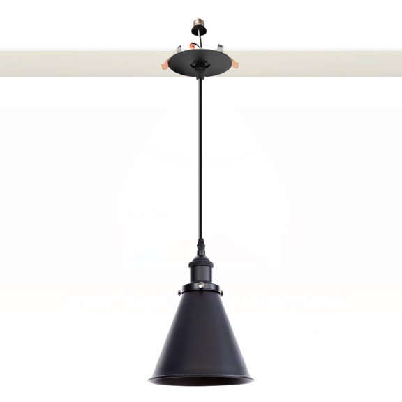 Kiven Can Lights Retrofit Recessed Lighting with E26 Power Outlet Adapter, 4/5 Inch Replacement Conversion Kit, Farmhouse Pendant Lighting for Living Room Hallway Kitchen,1 Light,Black