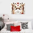 thumbnail image 5 of Orinice Giraffes Hearts Love Fine Art Aesthetic Poster & Print Wall Painting for Home Decor - Canvas Mother's Day Living Room Bedroom Office Wall Decor 20x16in, 5 of 6