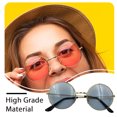 thumbnail image 4 of Qarigey Sun Eyewear Vintage Pragmatic Portable Diseño especial Gafas de sol Marco de metal Estilo novedoso de moda para mujeres Golden, Blue Type3 NO3, 4 of 6