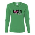 thumbnail image 2 of Wild Bobby Loved John 3:16 Inspirational/Christian Women Graphic Long Sleeve Tee, Kelly, XX-Large, 2 of 6