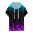 thumbnail image 1 of Qiopertar Liquidation à Moins de 5$ T-Shirt à Manches Courtes à Capuche Col Rond Impression Numérique pour Hommes en Liquidation, 1 of 4