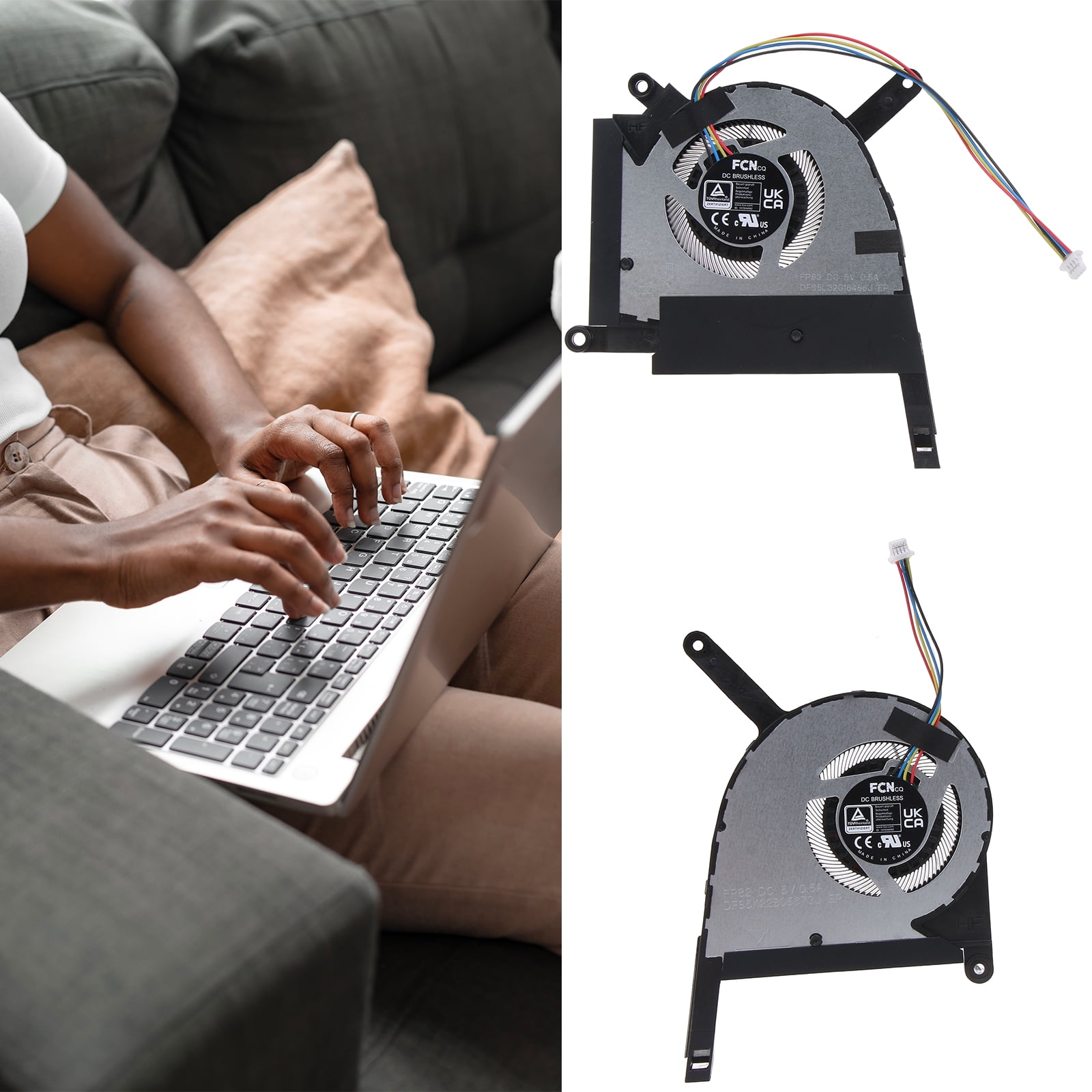 High-performance CPU GPU Cooling Fan Laptops Replacement Cooler 4 Pin Power Connector Compact-size used for FX507