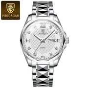 Poedagar luxury man wristwatch sport stainless steel men watch waterproof luminous date week men's watches business quartz clock