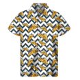 thumbnail image 4 of Camisas hawaianas con estampado 3D de pizza de dibujos animados para hombre, camisa de verano con botones de solapa, blusa holgada de manga corta para calle, 4 of 4