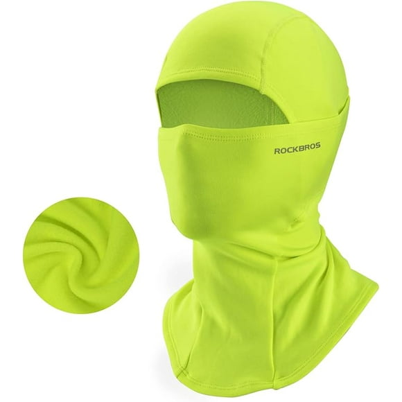 ROCKBROS Unisex Autumn Winter Cycling Head Cover - 300G Elastic Fleece Windproof Dustproof Warm Mask with High Gloss Reflective Logo, Breathable Respiratory Fabric, Facial Elastic Edging, One Size