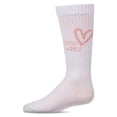 thumbnail image 5 of MeMoi Girls "Good Vibes Heart" Ribbed Cotton Blend Knee High Sock - Girls - Female, 2, Neon Pink, 5 of 11