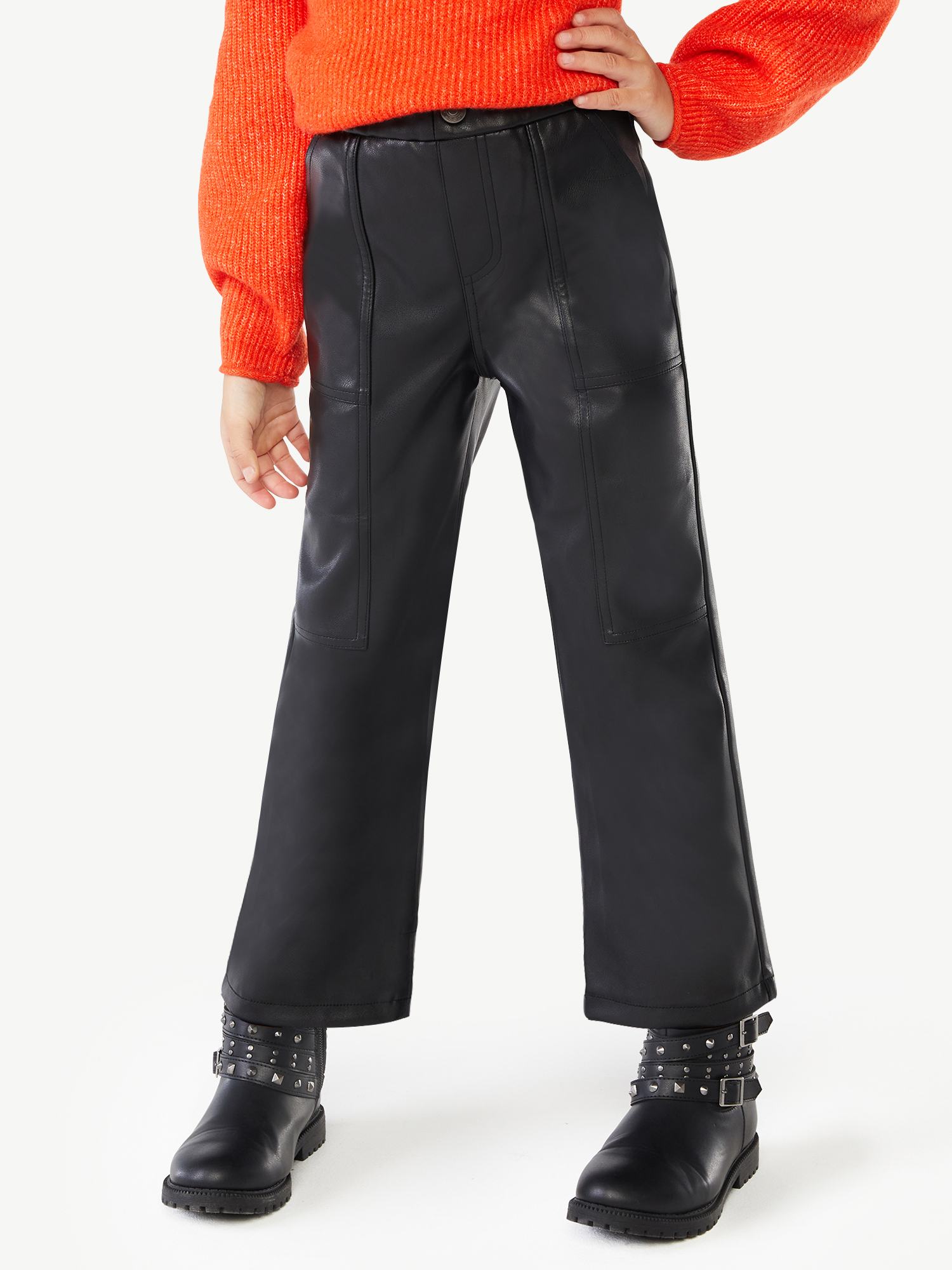 Scoop Girls Faux Leather Pants, Sizes 412