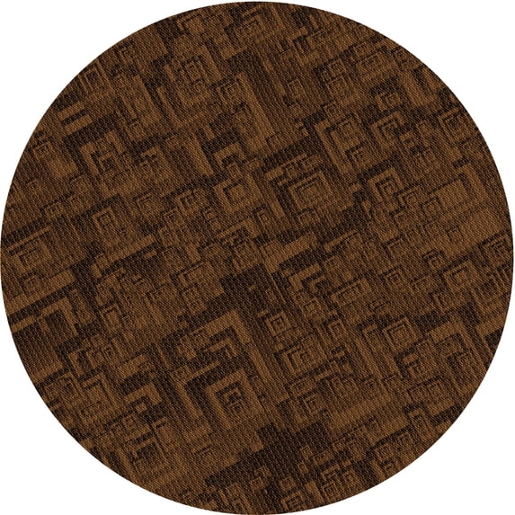 Ahgly Company Machine Washable Indoor Square Transitional Saddle Brown Area Rugs, 3' Square