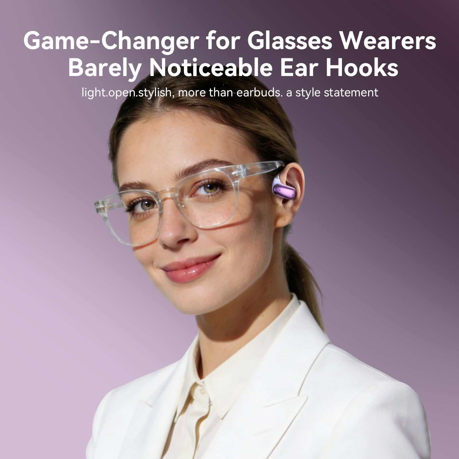 Wireless Bluetooth Open Ear Headphones Air Conduction Earbuds That Don't go in Your Ear with Over-Ear Hooks Running Headphones Over Open Ear Earbuds