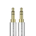 thumbnail image 4 of Cable de audio auxiliar, adaptador de entrada auxiliar de audio, cable de extensión de sonido HiFi plateado para auriculares, altavoces, coche y smartphone. 50cm, 4 of 4
