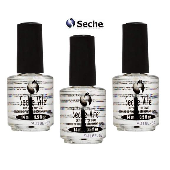 Seche Vite Dry Fast Top Coat -  0.5 fl oz each -   Bundle of 3