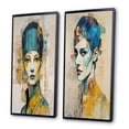thumbnail image 3 of Designart "Neo-Tokyo Monarch Empress of Futuristic Japan I" Fashion Woman Framed Wall Art Set Of 2 - Glam Orange Framed Canvas Set For Living Room Decor, 3 of 6