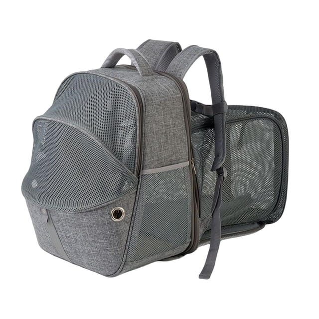 Mochila para gatos, mochila extensible para perros con malla transpirable para perros pequeños, gatos, Gris jinwen Portador de viaje portátil