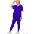 thumbnail image 2 of Zenana Plus Size V-Neck Short Sleeve & Leggings Comfy Loungewear Activewear Set, 2 of 2