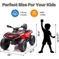 thumbnail image 5 of Yeshouse 24V Kids Ride on ATV, Toddler 4WD Electric Ride on Toy Car with LED Light, Bluetooth, Leather Seats, Red, 5 of 7