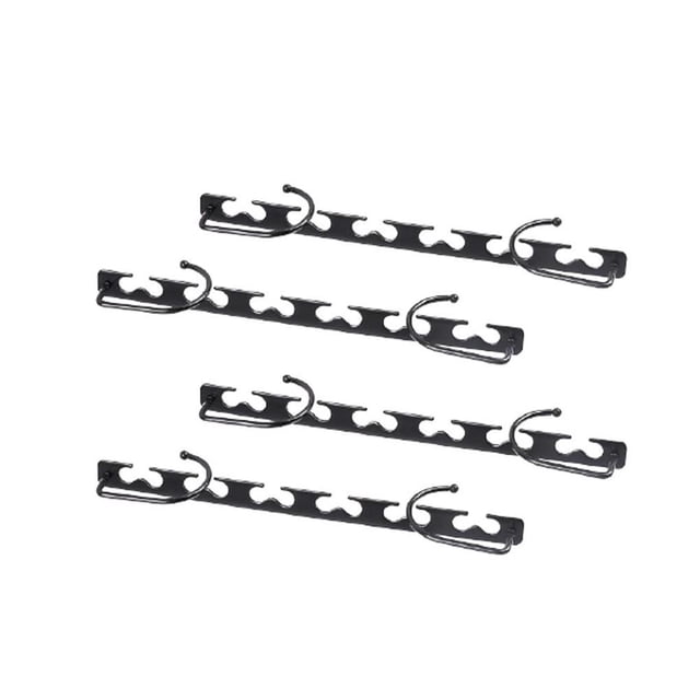 Yuarrent Percha de metal de cinco orificios, mano de obra exquisita, percha para ahorrar espacio, armario multifunción de cinco orificios Almacenamiento y organización del hogar negro