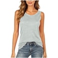 thumbnail image 2 of Mifsaly Cotton Tank Tops for Women Crew Neck Backless Sleeveless Top Lightweight Casual Loose Fit Summer Beach Layering Tees Gray,XS, 2 of 8