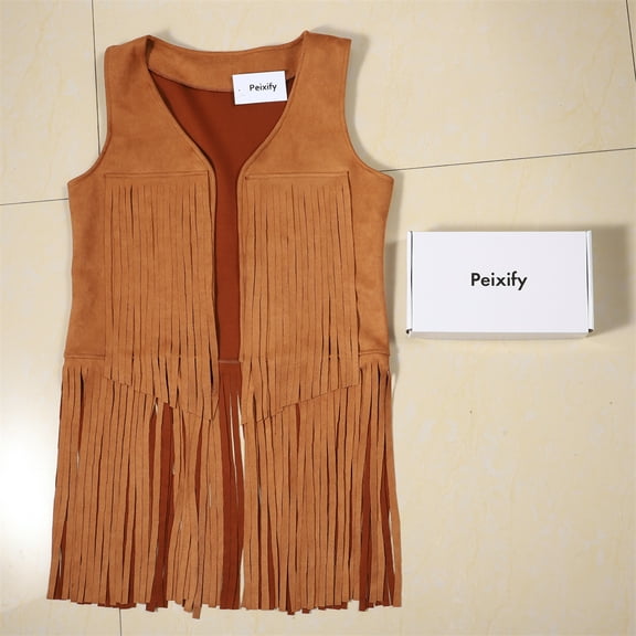 Peixify 60s 70s Outfits for Women Hippie Halloween Fringe Vest