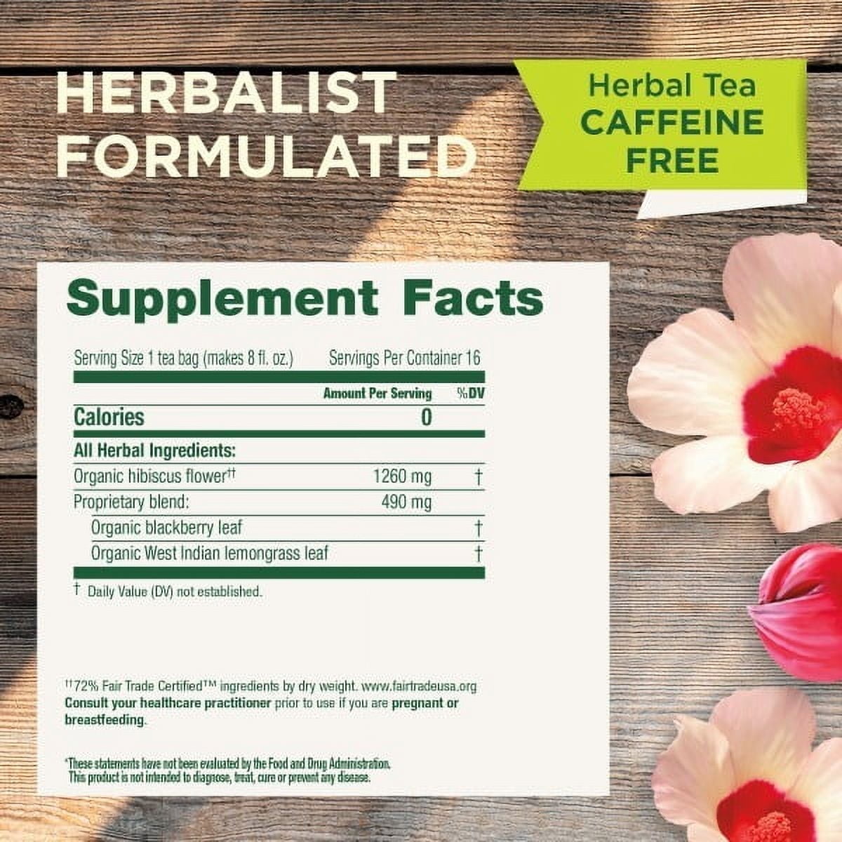 Traditional Medicinals Organic Hibiscus Herbal Tea, Supports Cardiovascular Health, 16 Tea Bags (Pack Of 6)
