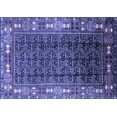 thumbnail image 1 of Ahgly Company Machine Washable Indoor Rectangle Oriental Blue Industrial Area Rugs, 2' x 5', 1 of 4