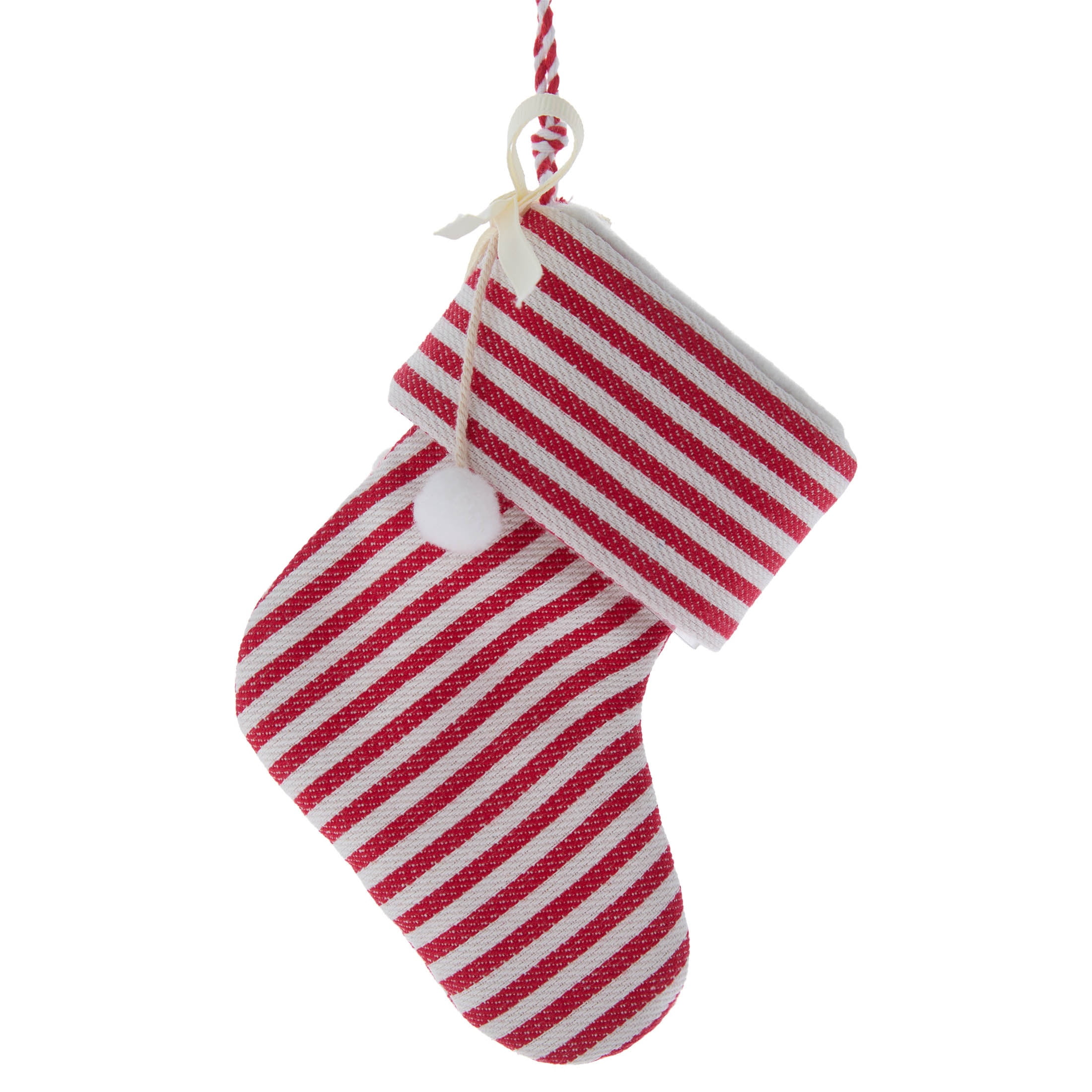 Red and White Stocking Christmas Ornament, 5.5", by Holiday Time