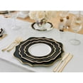 thumbnail image 4 of " OCCASIONS " 120 Plates Pack,(60 Guests) Heavyweight Premium Wedding Party Disposable Plastic Plates Set -60 x 10.5'' Dinner + 60 x 8'' Salad/Dessert(Imperial in Black & Gold), 4 of 11