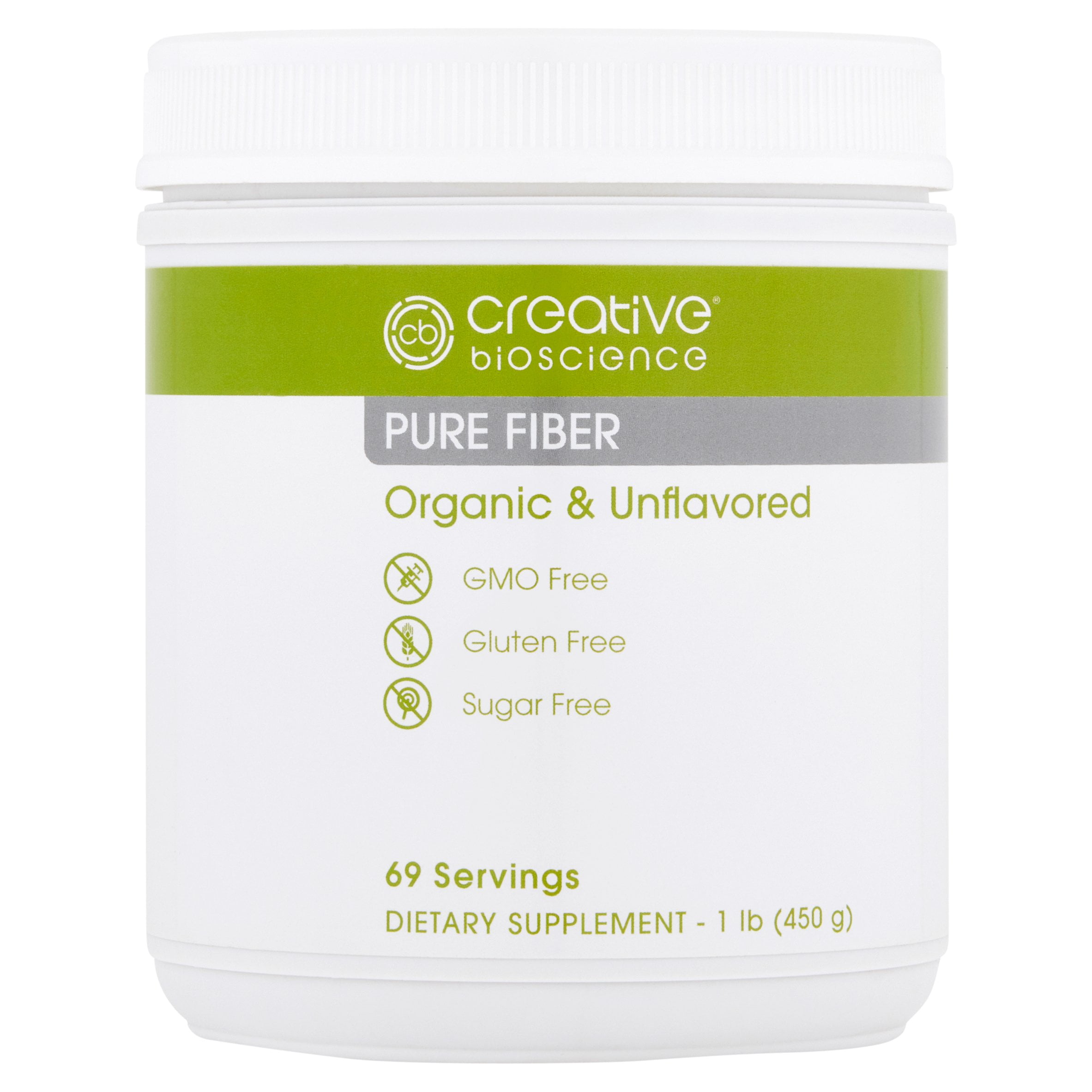 Creative Bioscience Organic & Unflavored Pure Fiber Supplement, 1 lb
