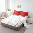thumbnail image 3 of Erosebridal Chic Polka Dot Bedding Sets Queen Size, Geometric Comforter Sets with Sheets, Red White, Reversible 7 Pieces, 3 of 5