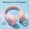 thumbnail image 4 of Wireless Bluetooth Headphones with Microphone, Hi-Fi Stereo Wireless Foldable Headset, Comfort Fit Over Ear Headphones and Wired Mode ffor Computer Laptop Travel Home Office PC (Pink), 4 of 5