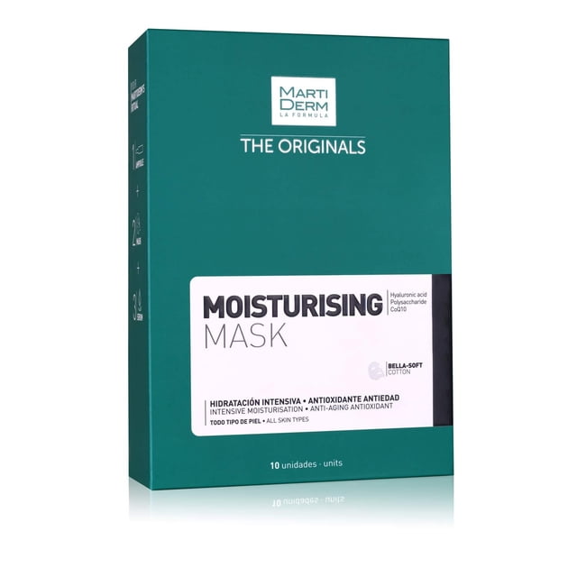 MartiDerm Moisturising Mask Mascarilla Facial Hidratante Intensiva - Proteoglicanos + Ácido Hialurónico + Polisacárido - Mejora la textura de la piel, reduce arrugas y