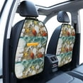 thumbnail image 3 of Gaeub Seashell On The Beach Print Anti-Kick Storage Mat for Car Seats 2 Pcs, Car Kick Mats with 3 Pocket Protector, Essential Car Seat Protector for Child Car Seat,Car Seat Protector, 3 of 8