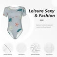 thumbnail image 6 of Naloa Turtles And Shells Women's Short-Sleeved Onesie, One-Piece Swimsuit for Parties, dates, clubs - Large, 6 of 9