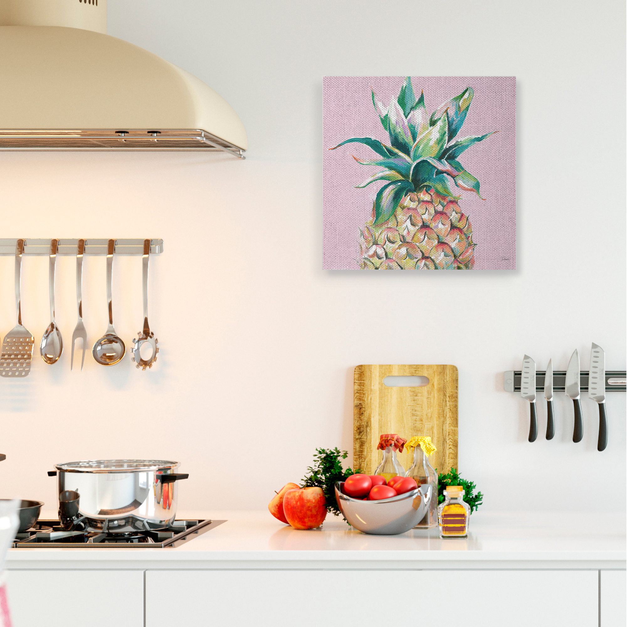 Stupell Industries Cropped Pineapple Composition Pink Color Pop Canvas Wall Art by Patricia Pinto