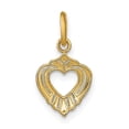 thumbnail image 4 of FJC Finejewelers 14 kt Yellow Gold with Rhodium Mini Heart Charm 17 x 9 mm, 4 of 6