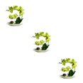 thumbnail image 3 of Inteprter Orquídeas artificiales Flor falsa Plantas en maceta Cuenco blanco Maceta Flores Ramo Toque real Hogar Cocina Arreglo Verde Type1 NO1, 3 of 6