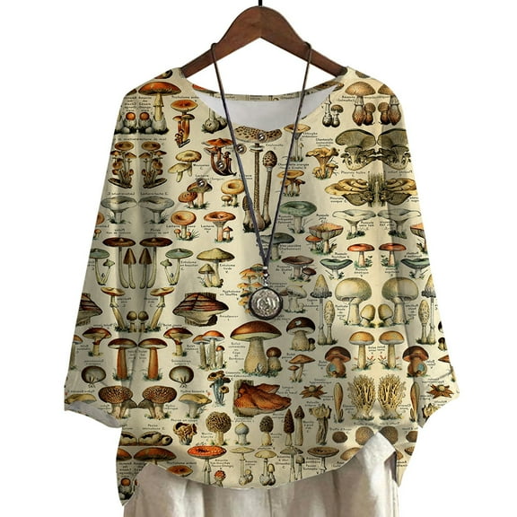 CLOOCL Oversized Blouse For Women Mushroom Fungus 3D Print Plus Size Shirt Female Casual Tops