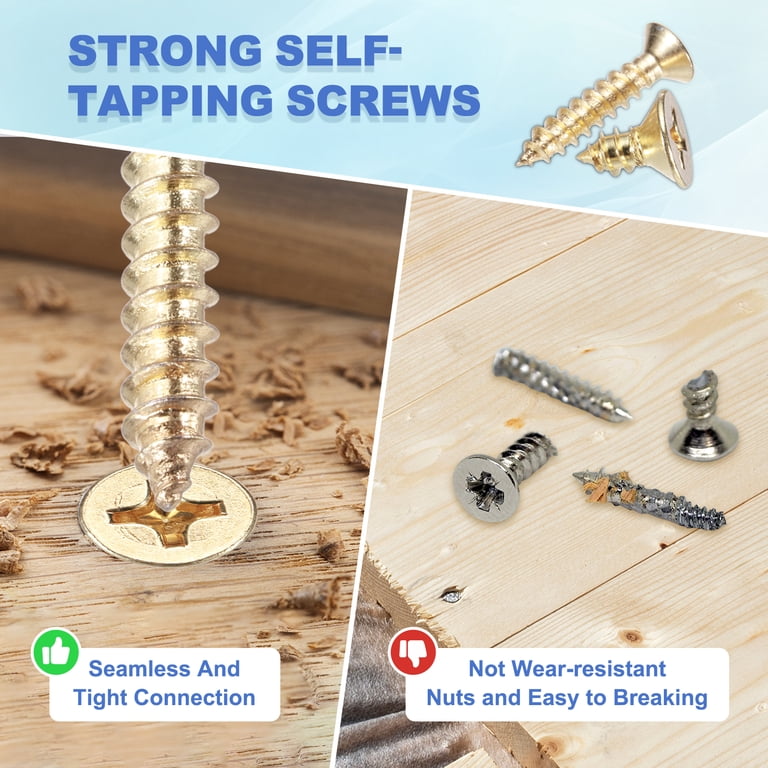 Uxcell 20Pcs ST6 x 40mm Pan Head Self Tapping Screws for Metal