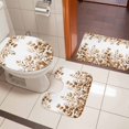 thumbnail image 5 of Brown Eucalyptus Leaves Bathroom Rugs Set Summer Plants Leaf Floral Farmhouse Non Slip Absorbent Soft Bath Mats 3 Piece Set with Bathroom Rug, U-Shaped Floor Mat, Toilet Seat Cover Small Size, 5 of 9