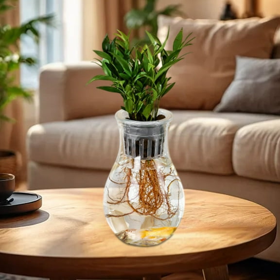 Yooshoverk Transparent Flower Vase Clear Plastic Plant Pot - 6 Inch Transparent Vase for Hydroponics, Orchids or Decorative Planting