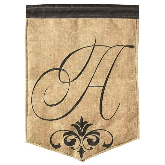 Magnolia Gardens 1825 13 x 18 in. Double Applique Monogram A Burlap Garden Flag