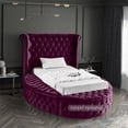 thumbnail image 3 of Meridian Furniture Luxus Purple Velvet Twin Bed, 3 of 5