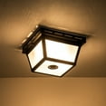thumbnail image 3 of C Cattleya  2-Light Motion Sensor Outdoor Flush Mount Ceiling Light with White Textured Glass, 3 of 5