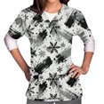 thumbnail image 2 of Haivin Womens Short Sleeve V-Neck Shirt with Two Pockets, Professional Work Uniform Top for Christmas, Hospital, and Clinic, 2 of 6
