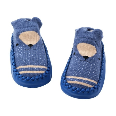 

Knosfe Spring Summer Fall Infant Baby First Walkers Toddler Non-Slip Cartoon Floor Socks Children 0-2Y Slippers