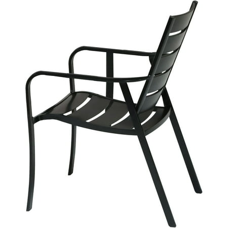 Hanover Cortino 3-Piece Commercial-Grade Bistro Set with 2 Aluminum Slat-Back Dining Chairs and a 30" Slat-Top Table